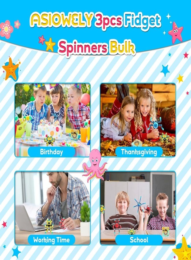 ASIOWELY Transformable Fidget Spinner Toys for Kids and Adults,3 PCS Sensory Toy for Boys Girls ADHD Stress Relief,Travel Fingertip Gyros Birthdays Valentines Day Gifts for Men Teens Stocking Stuffers - Image 5